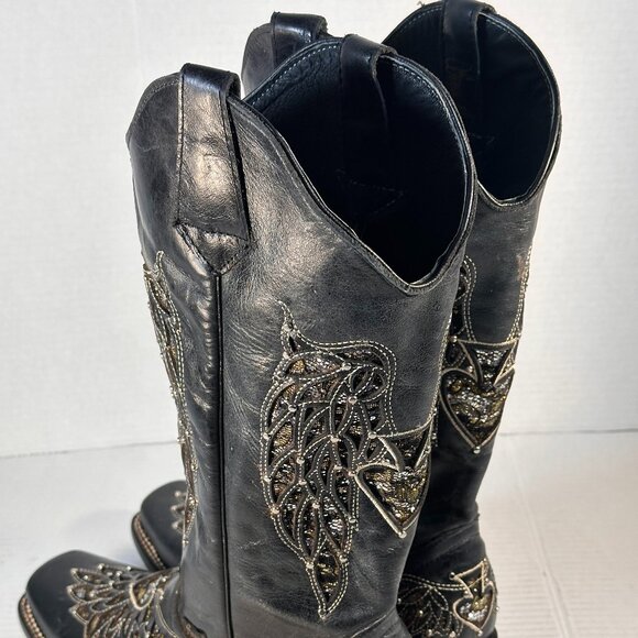 Ladies size 9.5 Black Leather Boots - Picture 16 of 16